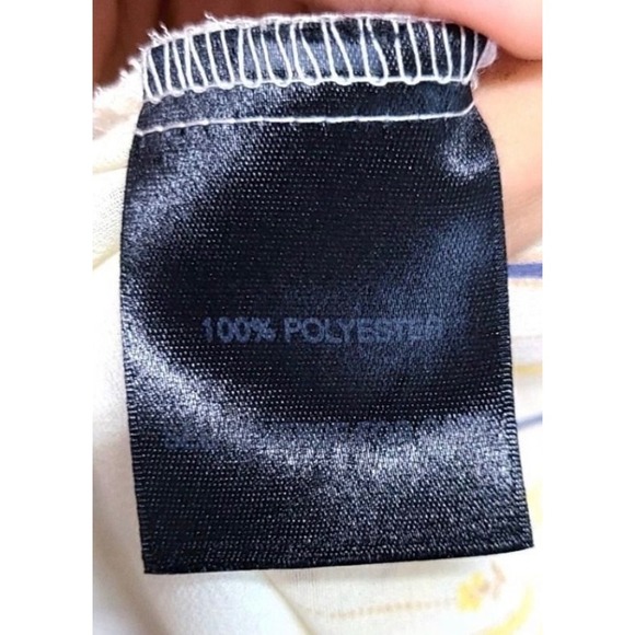 Patterson J Kincaid Striped Floral Ruffle Mini Dress XS Yellow Blue Sleeveless - Picture 5 of 5